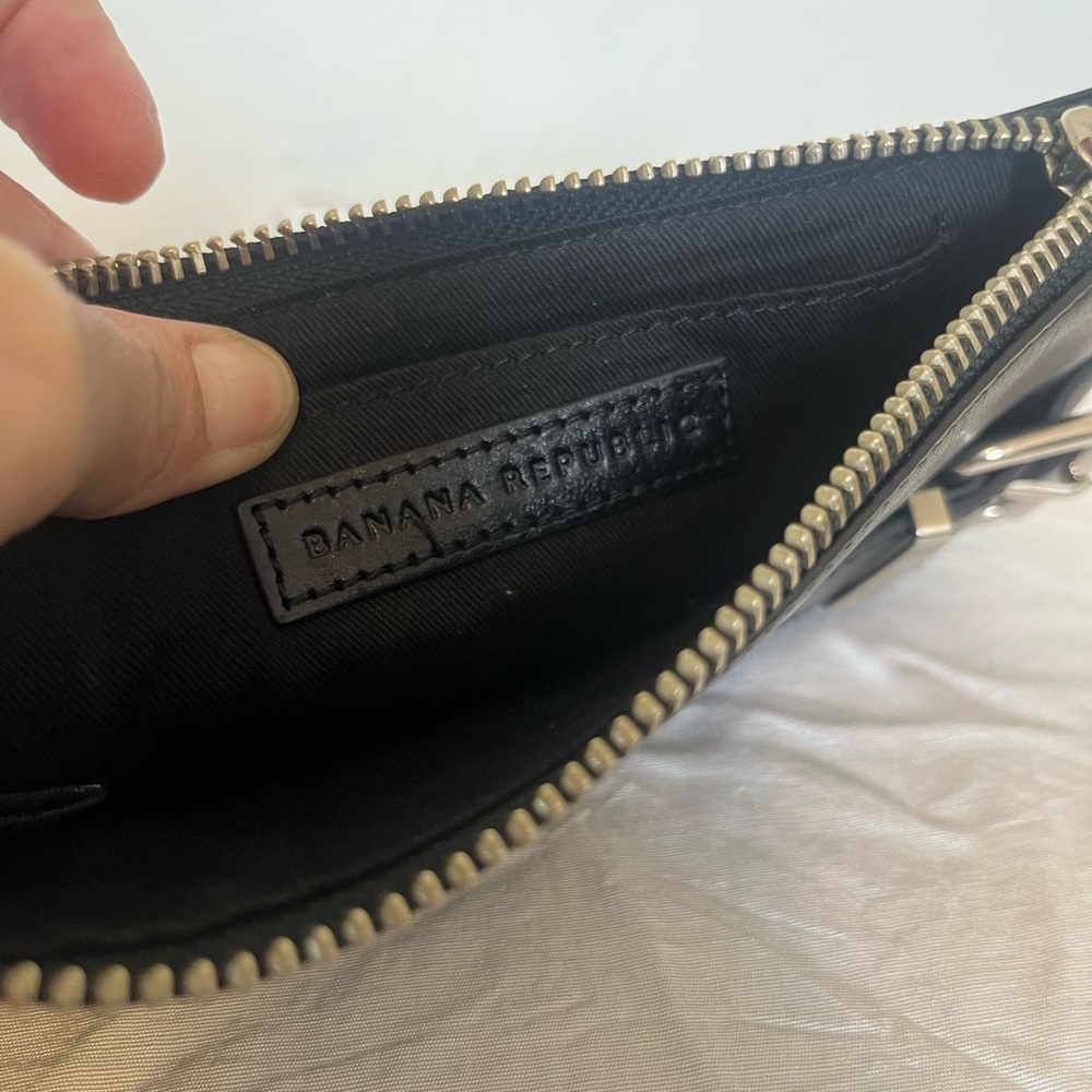 Banana Republic Black Leather Clutch Purse - Picture 6 of 8